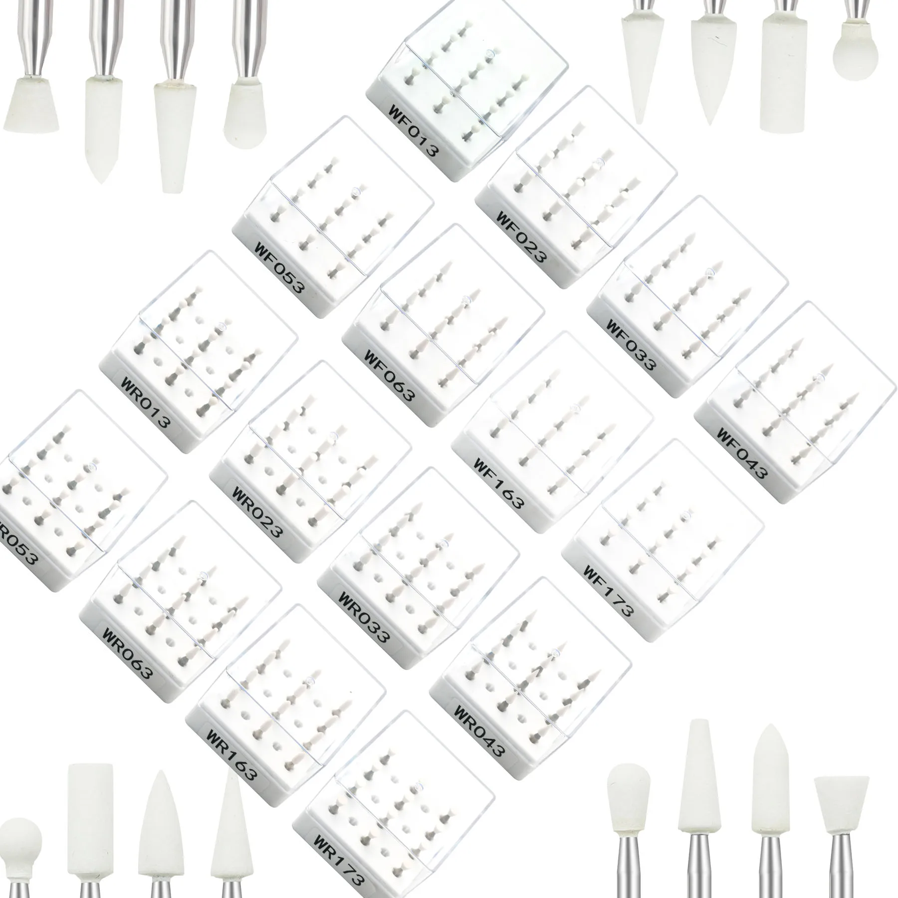 Dental Polisher Set Stone Flame Cone Round Polishing Composites Porcelain Teeth Professional Dentist Clinic Essential Tools