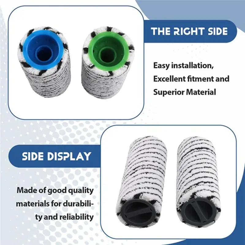 B47B 4PCS For Karcher FC3 FC5 FC7 Multi-Surface Roller Set Microfiber Washable Roller Brush Vacuum Cleaner Accessories