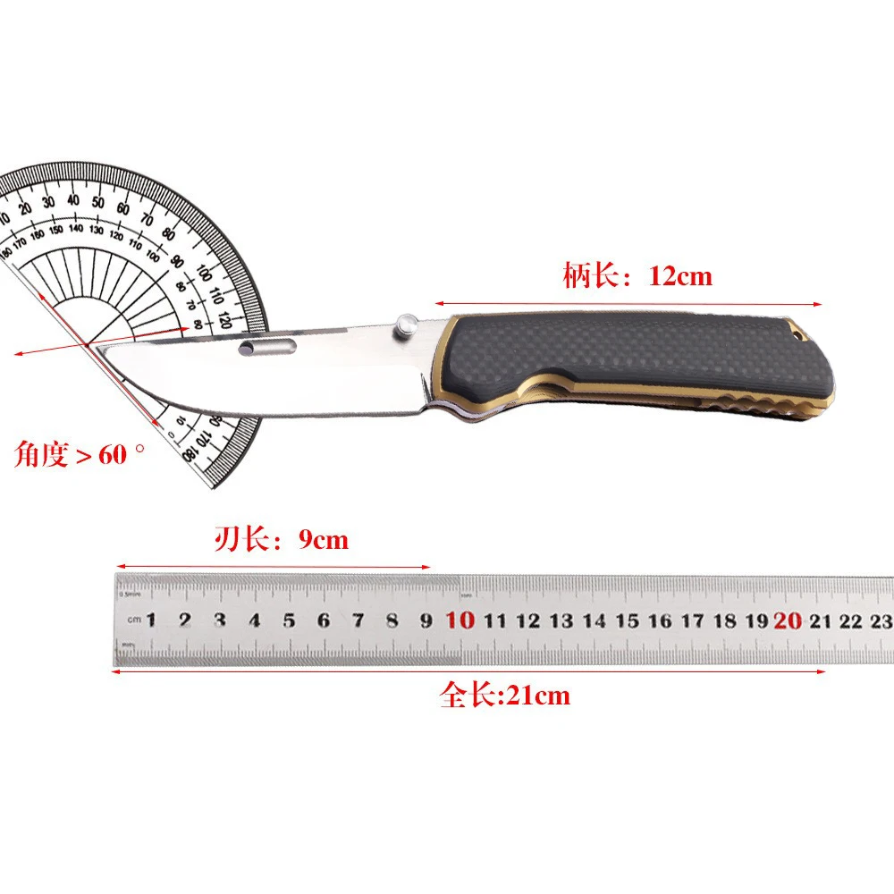 

VG10 Steel Titanium Alloy+Carbon Fiber Self Defense Fishing Portable Outdoor Products Men's Gift Collection Fruit Knives