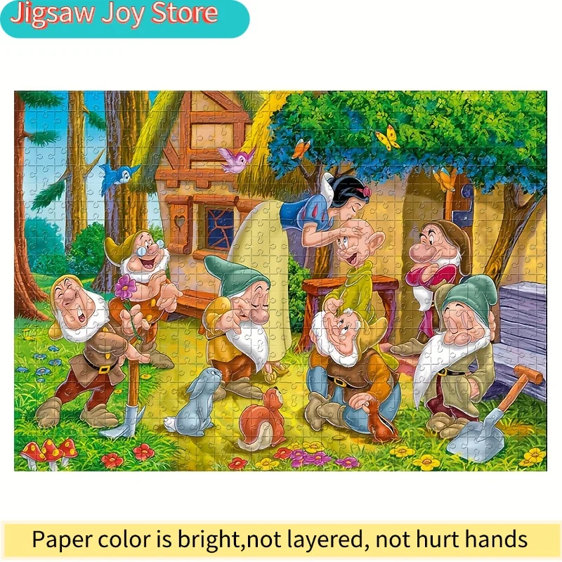 

Пазл на 1000 деталей, с изображением персонажей мультфильма «Белоснежка и семь гномов» с цветами и бабочками, настенный, для взрослых