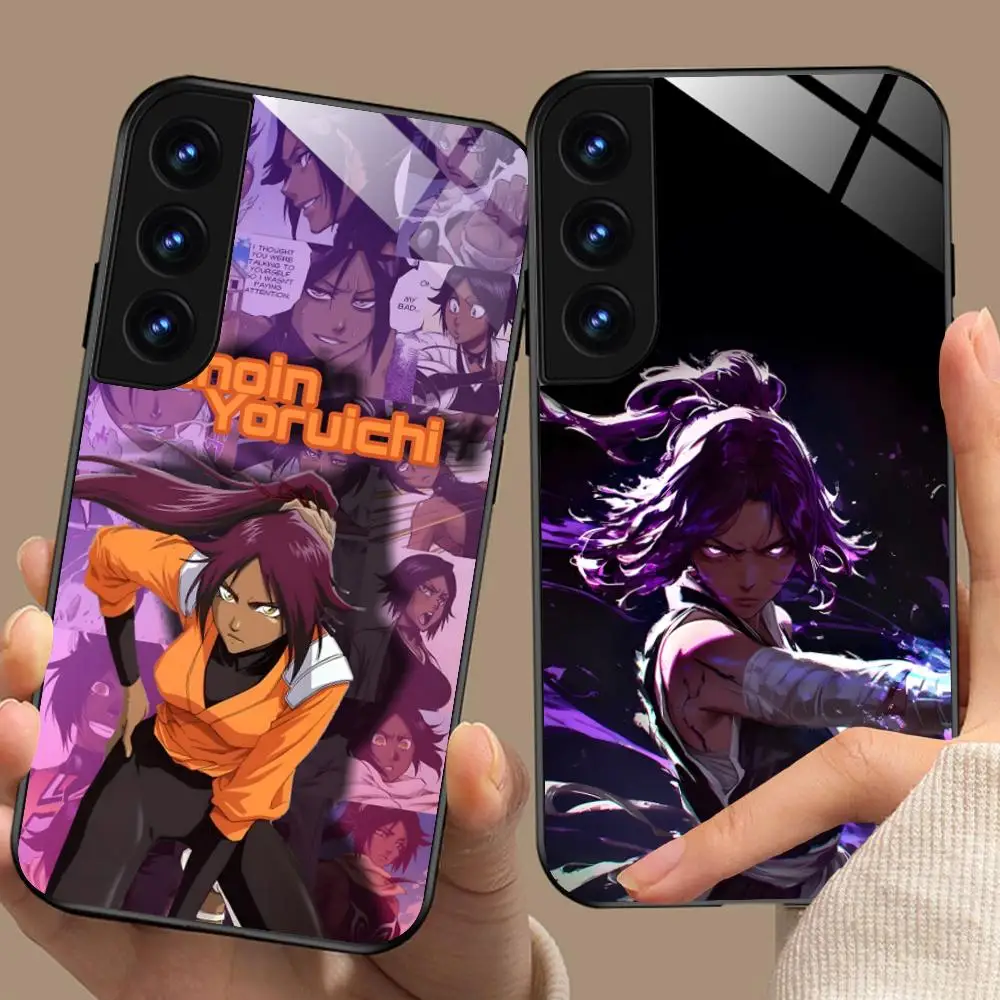 Yoruichi Shihouin Glass Mobile Phone Case for Samsung Galaxy S26 S25 S24 S23 S22 S21 S20 Note20 Plus FE Ultra Colorful Cover