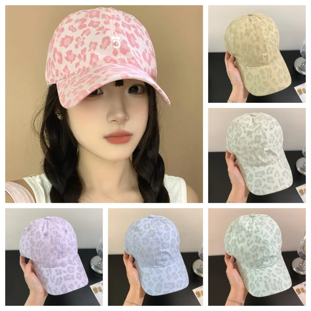 

Simple Creative Leopard Print Baseball Cap Peaked Sunscreen Leopard Print Hat Fashion Sweet Cotton Baseball Cap Girl