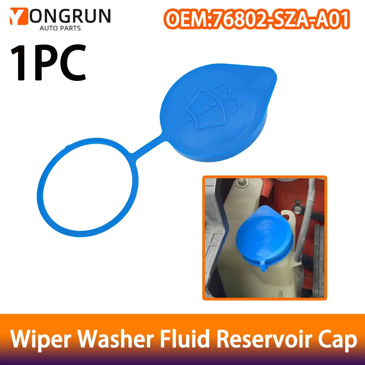 YONGRUN 1PC è adatto per Honda Jazz Cr-V e Hr-V Coperchio del serbatoio del lavavetri Oem 76802-Sza-A01 Coperchio del serbatoio dell'acqua per auto