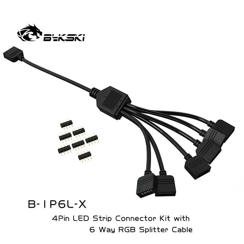BYKSKI Verlengkabel Voor Moederbord Interface RGB 1-6 12v 4pin RGB Splitter Kabel voor ASUS B-1P6L-X