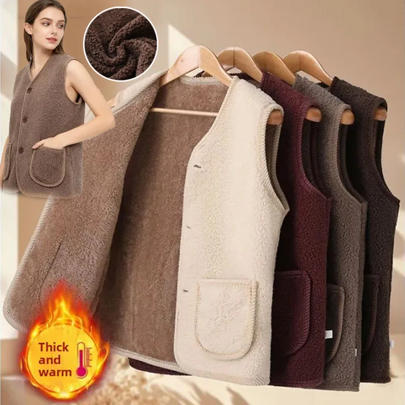 Women's Thermal Vest Lightweight Sherpa Lining & Cotton Fill Breathable Warm Sleeveless Layer for Cool Weather