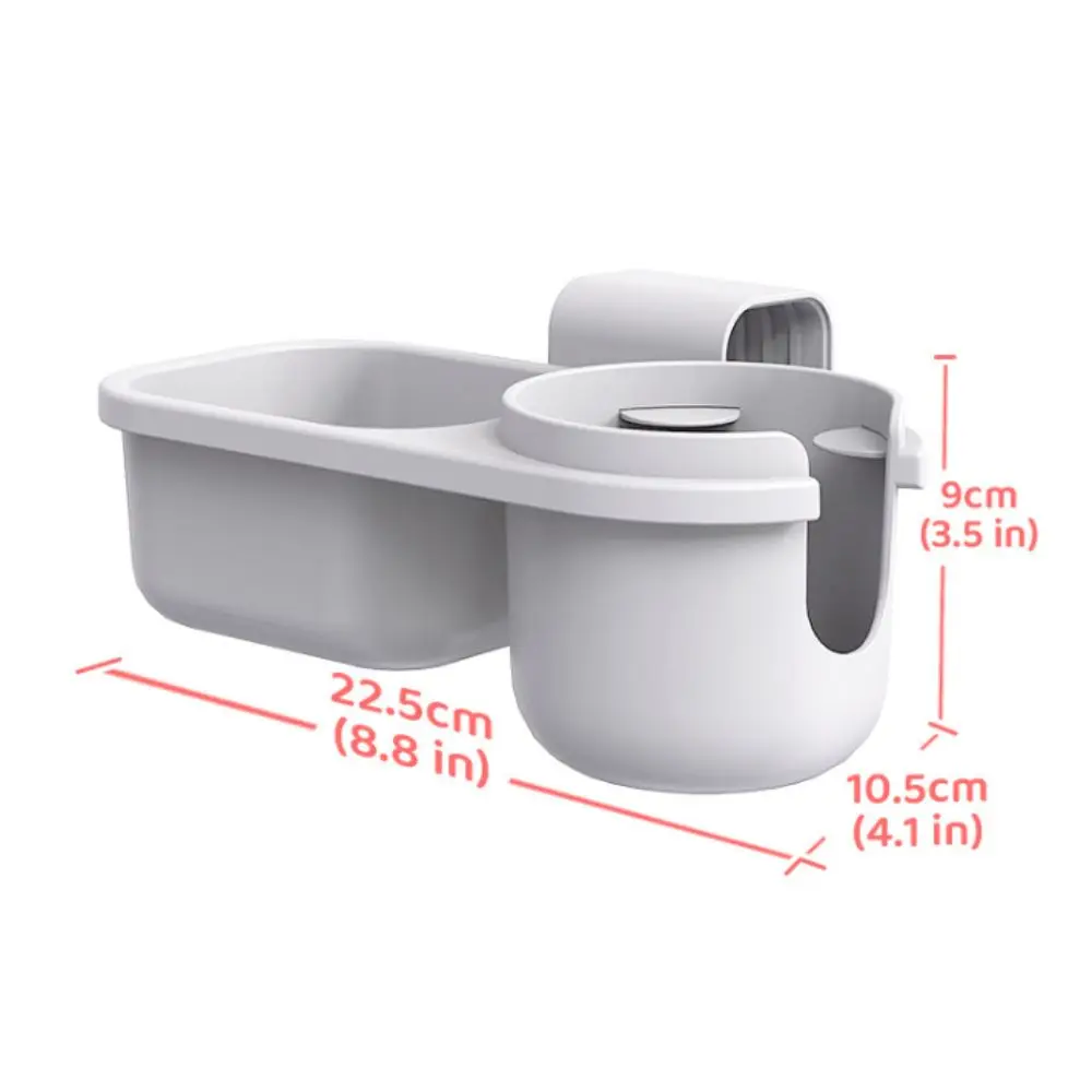 Universal Unisex Cup Holder Snack Tray Anti-Slip Cup Slot Side Hanging Car Seat Cup Holder 2 Compartments Unisex Storage Tray