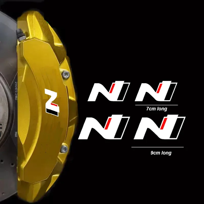 

4 виниловых наклейки для автомобиля: графика N Performance для дисков и тормозов, термостойкий винил, для I30N I20N