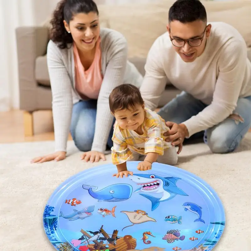 Water Mat For Kids Large Water Tummy Mat For Babies Inflatable Visual Stimulation Portable Water Playmat For Promotes Motor &