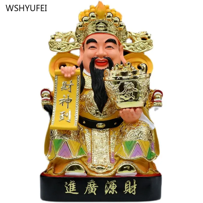 

Resin Statue of Wealth God Home Decoration Shop Company Opening Gift Crafts figurine feng shui temple church pray