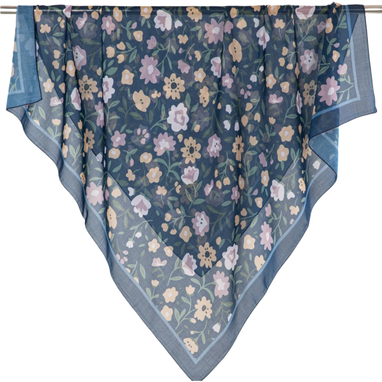 Multi Pattern Turkey Square Flower Print Hijab Voile Soft Headscarf Premium Cotton Voile Soft Muslim Handkerchief Scarf
