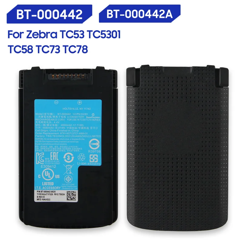 

New Replacement Battery For Zebra TC53 TC5301 TC58 TC73 TC78 BT-000442 BT-000442A 6900mAh High Capacity