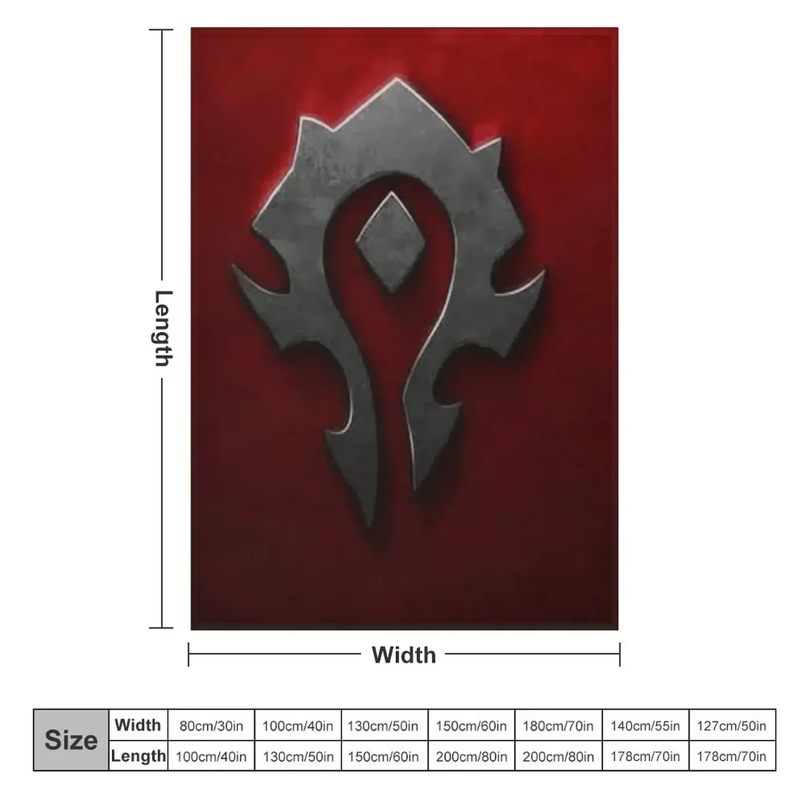 Horde shield from the game World of Warcraft -WoW- red background Throw Blanket Bed linens Fashion Sofas Stuffeds Blankets