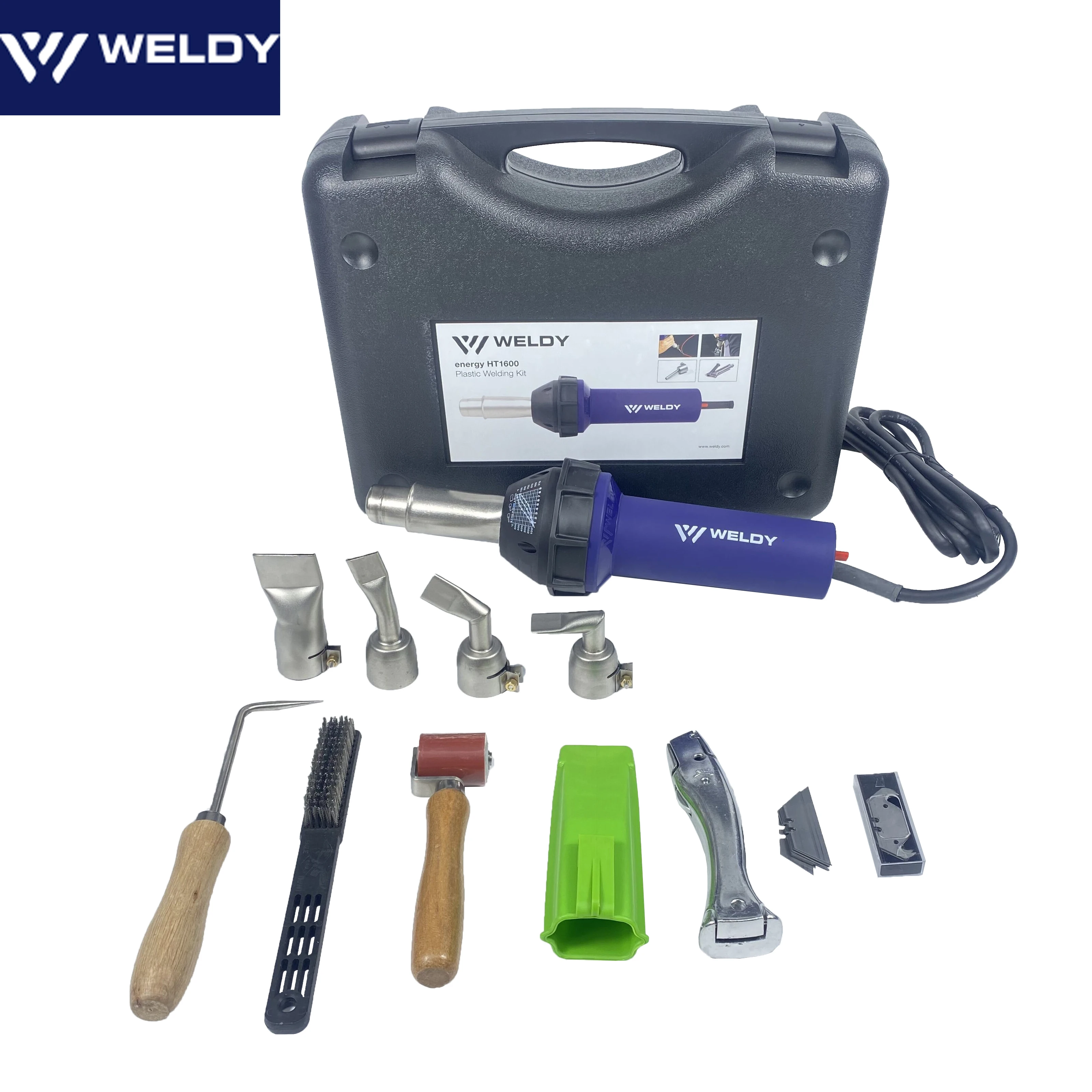 WELDY 1600W Hot Air Torch Kit Handheld Heated Gun for PVC TPO Membranes Welding Swiss Floor Tool Set Energy HT1600