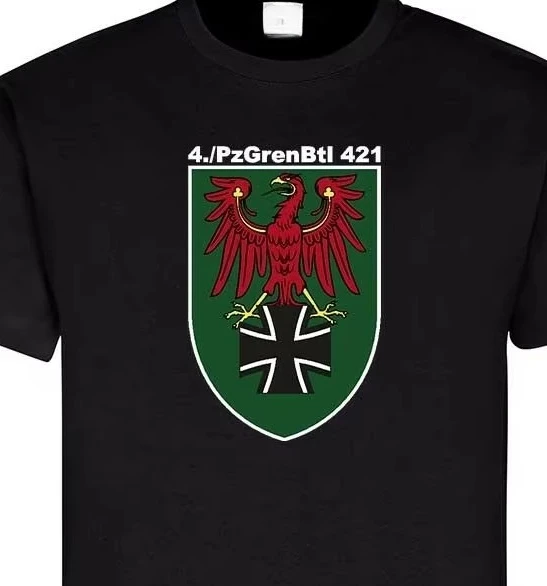 Pzgrenbtl 421 TYP2 Panzer Grenadier Military Bundeswehr Emblem Men T Shirt Short Sleeve Casual 100% Cotton O-Neck shirts