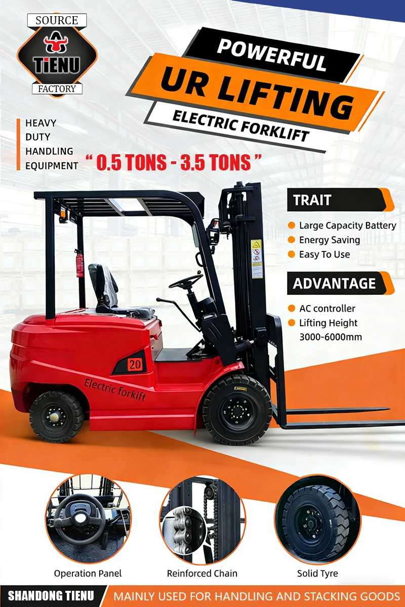 Direktverkauf ab Werk von 1,2-Tonnen-Dreipunkt-Elektrostaplern mit Blei-Säure-Trockenbatterie für Lagerhäuser – Detail 1