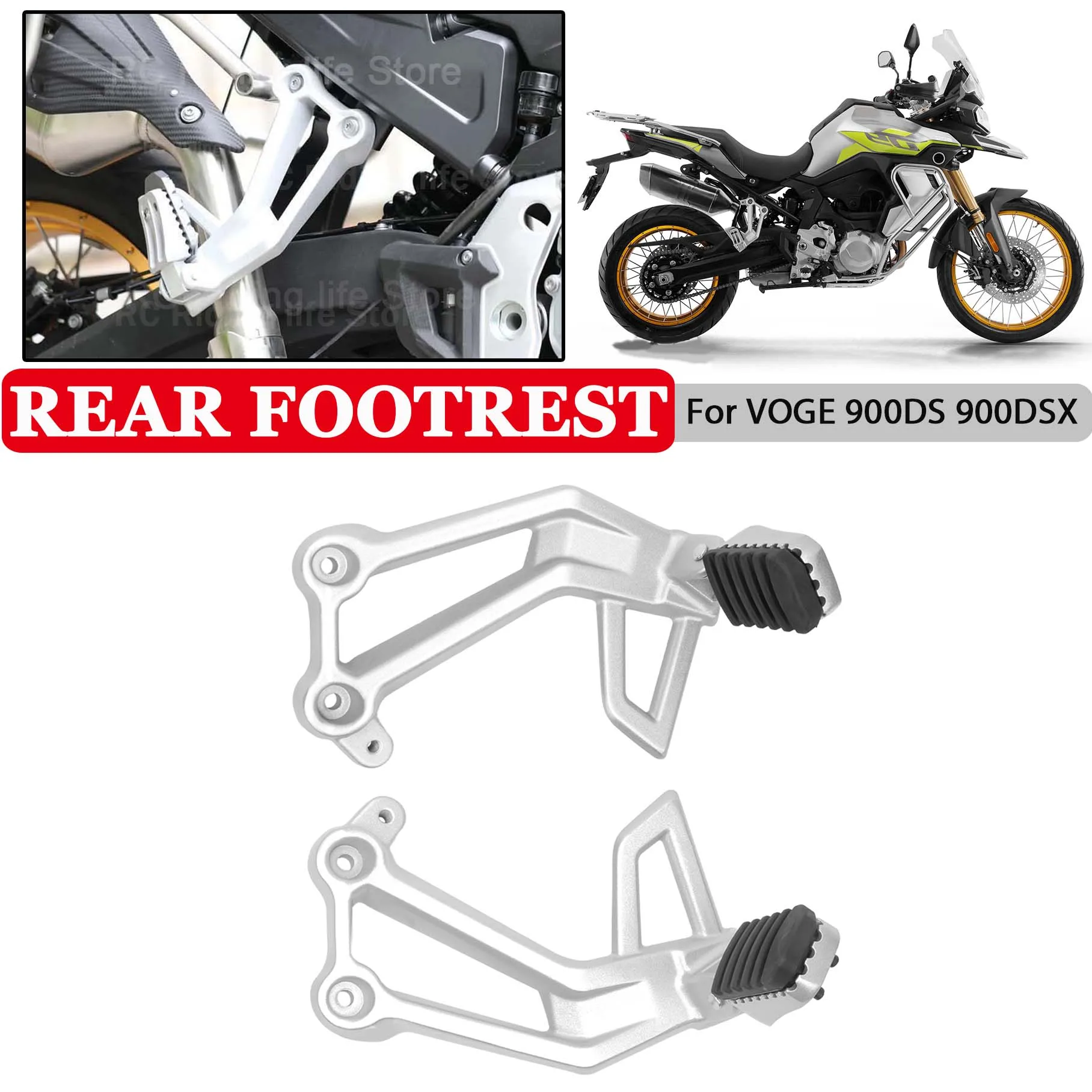 Motorcycle Rear Footpeg Passanger Foot Pedal Footrest For VOGE DS900X DS900 X DSX900 900 DSX 900 DS 900DS DS 900X 2024 2025