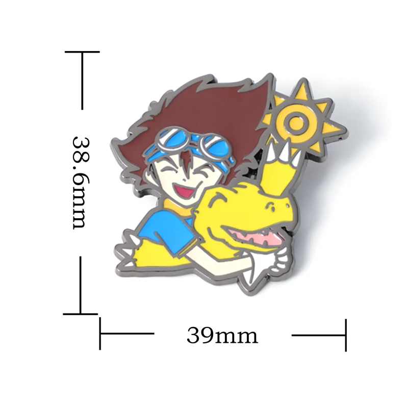 Japanese Digimon Anime Lapel Pins for Backpacks Manga Brooch Cute Enamel Pin Pines Metal Fashion Jewelry Accessories Gifts