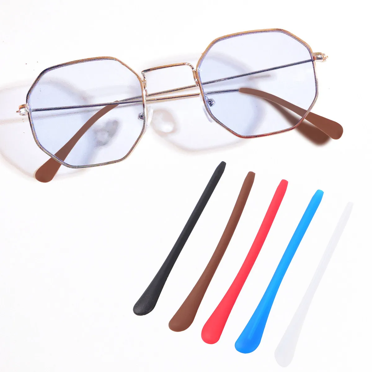 

10Pair Silicone Glasses Temple Cover Replacement Leg Sleeve Soft Comfortable No Irritation Non Slip Sweat Stain Resistant