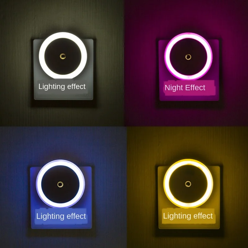 Lampada da letto a luce notturna novità di moda romantica 0.5w per lampadine a Led per bambini batteria a secco di emergenza atmosfera scheda di colori della spina