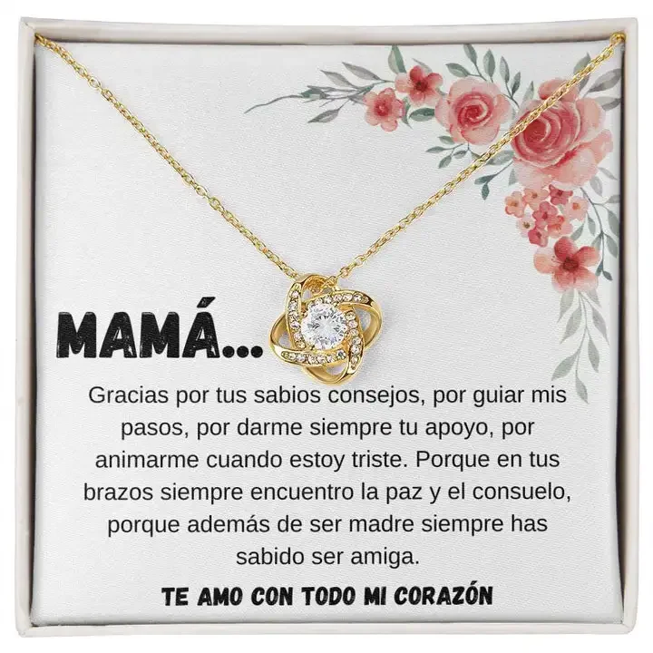 Collar Para Mamá Nudo de Amor To My Mom Gift Love Knot Necklace For Mom Women Mother Day Birthday Christmas Gift Fashion Jewelry