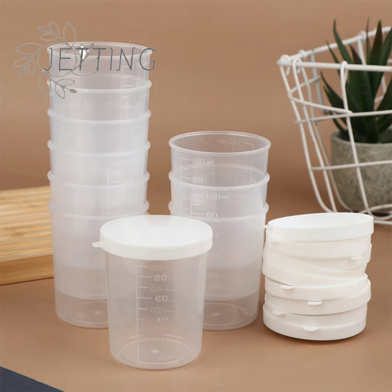 

(SMTGDP11)10Pc 20/30/50/100ml Clear Liquid Pill Measuring Cup With Lid Travel Pill Organizer Cup Container For Liquid Medicine