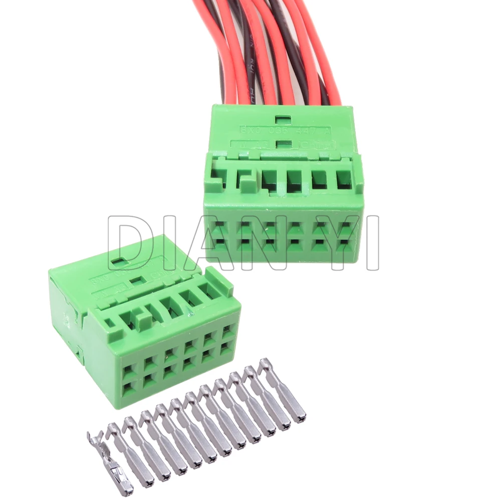 

1 Set 12 Way Starter Car Unsealed Socket with Cables 8X0035447A 8X0 035 447 A 1564491-2 Auto Wire Connector