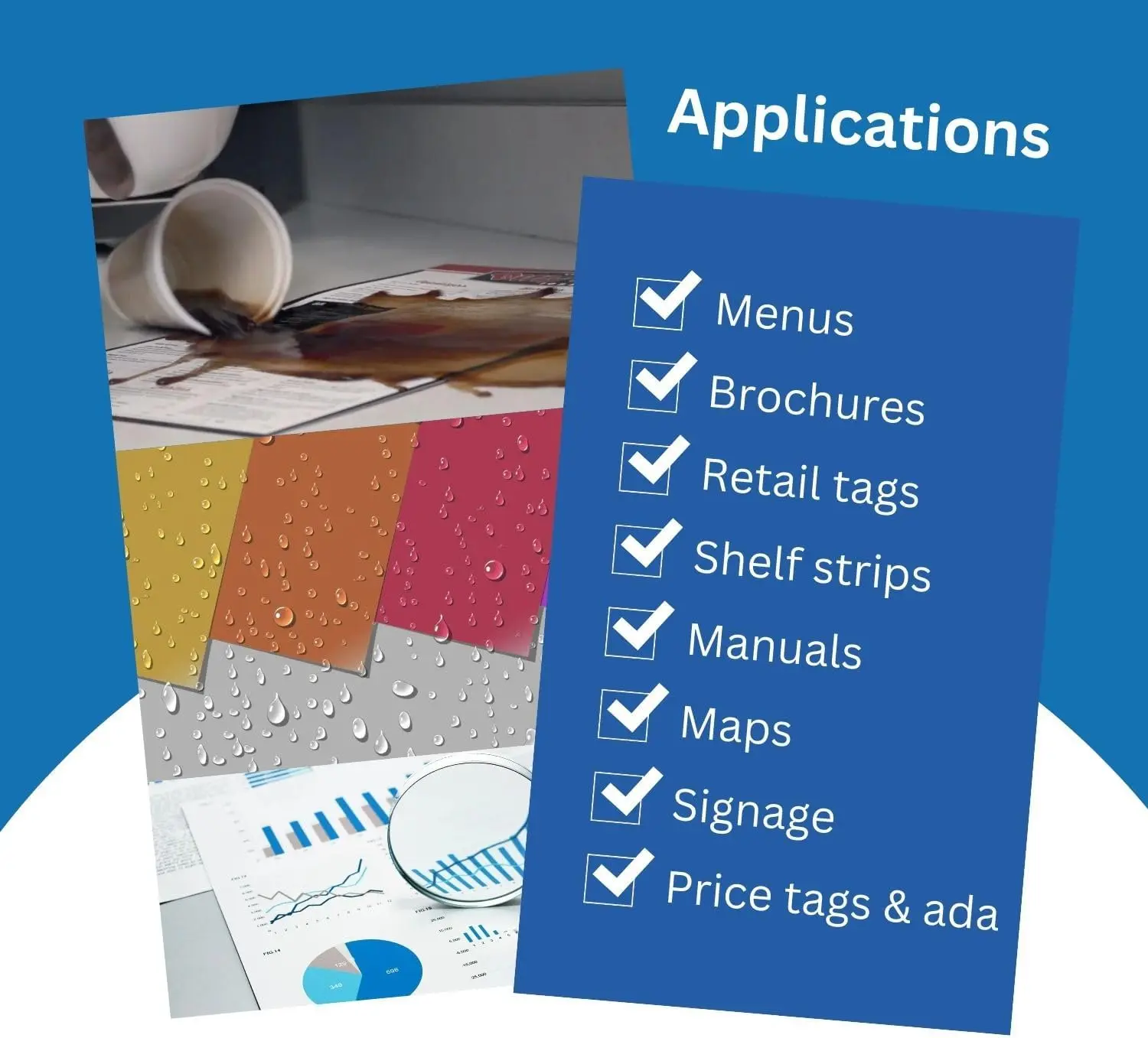 5 MIL, 8.5” x 11”, Rain/Weather Proof Copy Printer Paper, Laser Printer Compatible, 500 Sheets, White