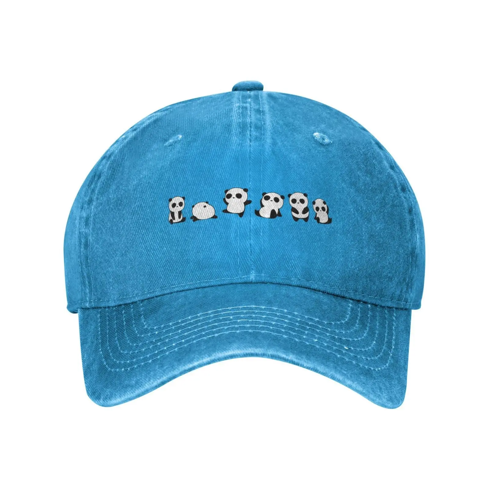 

Cute Pandas Vintage Distressed Adjustable Washed Denim Cotton Low Profile Mens Trucker Hat Baseball Cap for Men Unisex Headwear