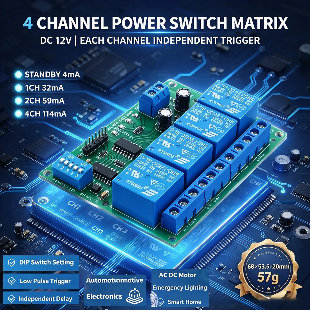 modulo-de-rele-de-4-canais-dc5v-12v-24v-com-gatilho-de-pulso-de-baixa-tensao-atraso-auto-bloqueio-intertravamento-e-sequenciador-de-energia-para-arduino-e-automoveis