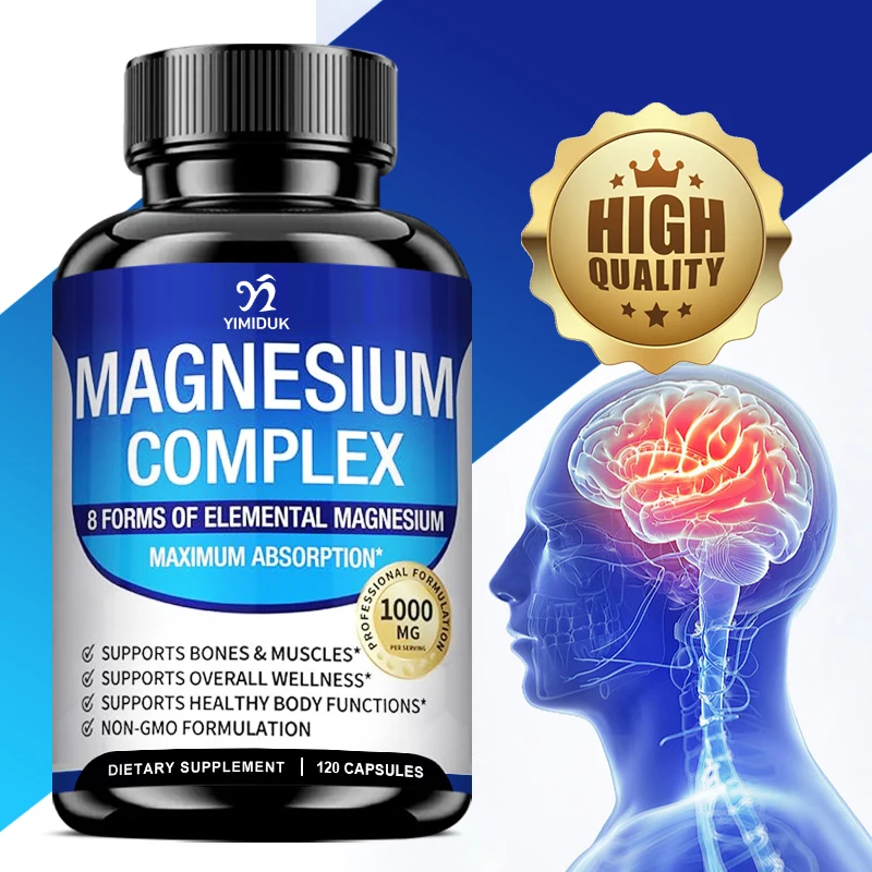 

Magnesium Complex, Ultra Strength, Max Absorption | Chelated Magnesium Supplement for Sleep, Nerves & Heart Health- 120 Capsules