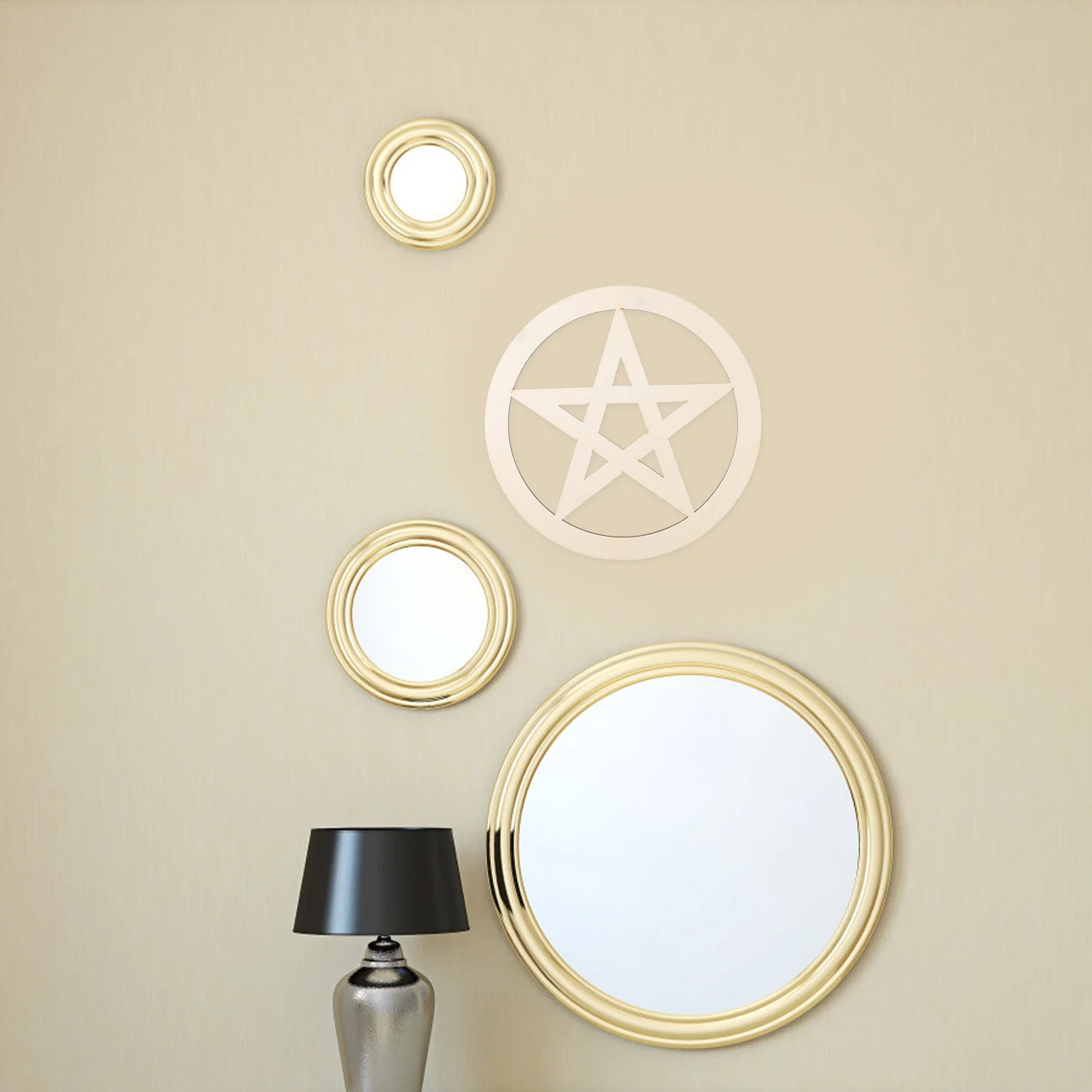 

Wooden Pentacle Pendant Carved Five-Pointed Star Altar Decor For Home Ceremony Party Wall Hanging Desktop Decoration