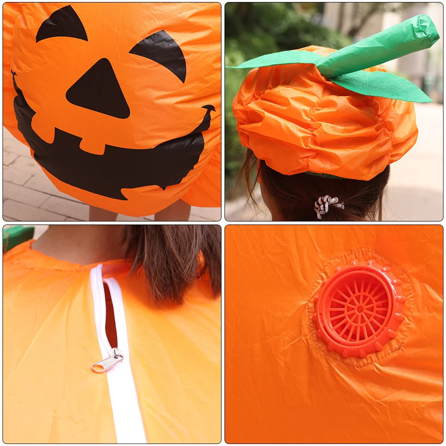 Traje inflável de abóbora-adulto tamanho único halloween engraçado festa cosplay traje de abóbora clube bola traje inflável