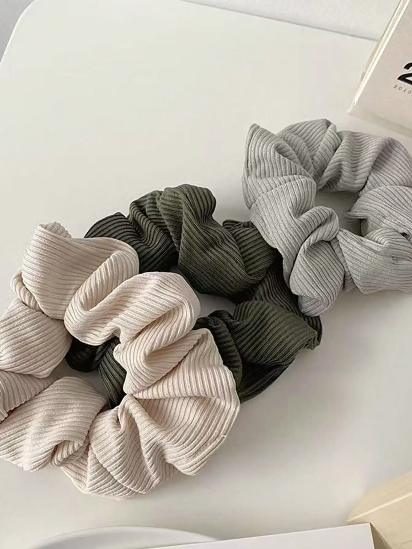 

1/4 Pcs Fashion Minimalist Striped Scrunchies High Elastic Rubber Hair Bands Headbands For Women Girls Party Hair Accessories