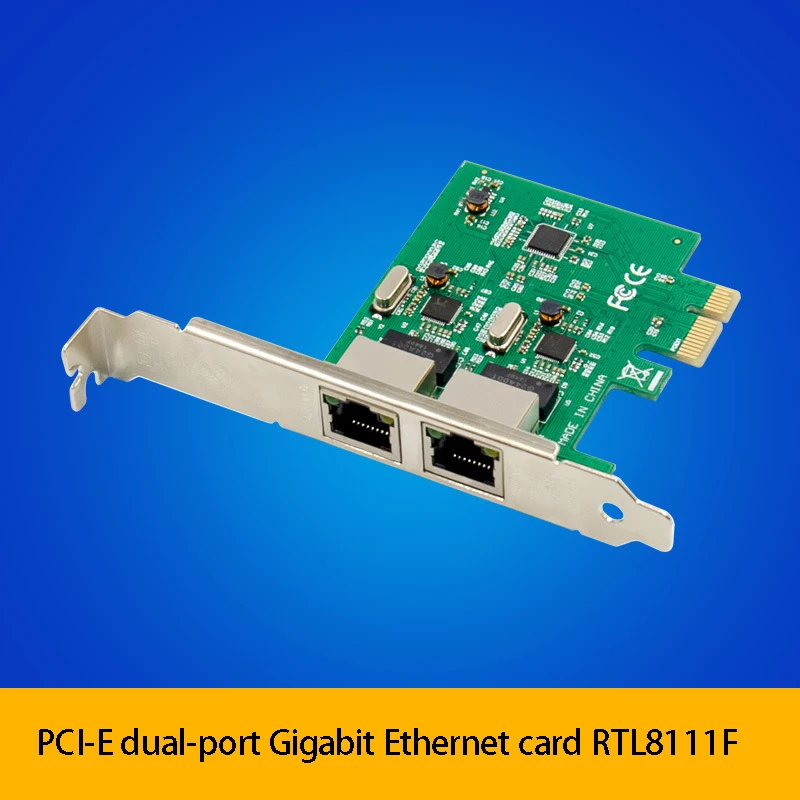 PCI-E Gigabit Ethernet Electrical Network Card Pcie 1000M Dual-Port Desktop Network Card RTL8111F