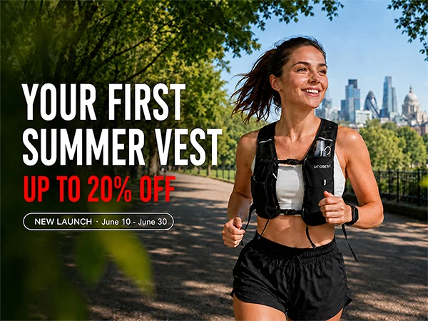 UTOBEST UTR113 Reflective Running Hydration Vest Adjustable Phone Holder Hydration Pack for Training Cycling Hiking