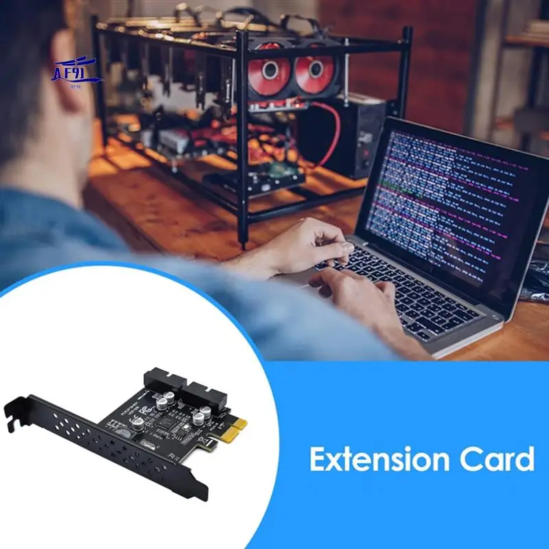 

AF91-USB3.2 Pci-E Expansion Card Adapter 2-Port 19Pin Adapter Card Renesas D720201 5Gbps USB3 To Pci Express Adapter Card