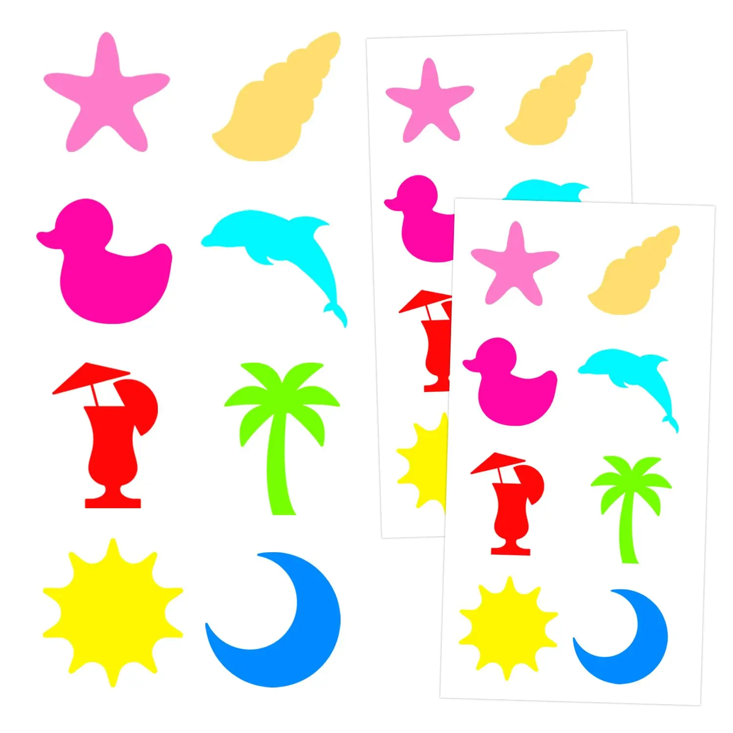 

320 шт. наклейки для загара, остров, пляжный загар, наклейки для загара, красочные самоклеящиеся наклейки для загара для кожи-2x4,5 Inc