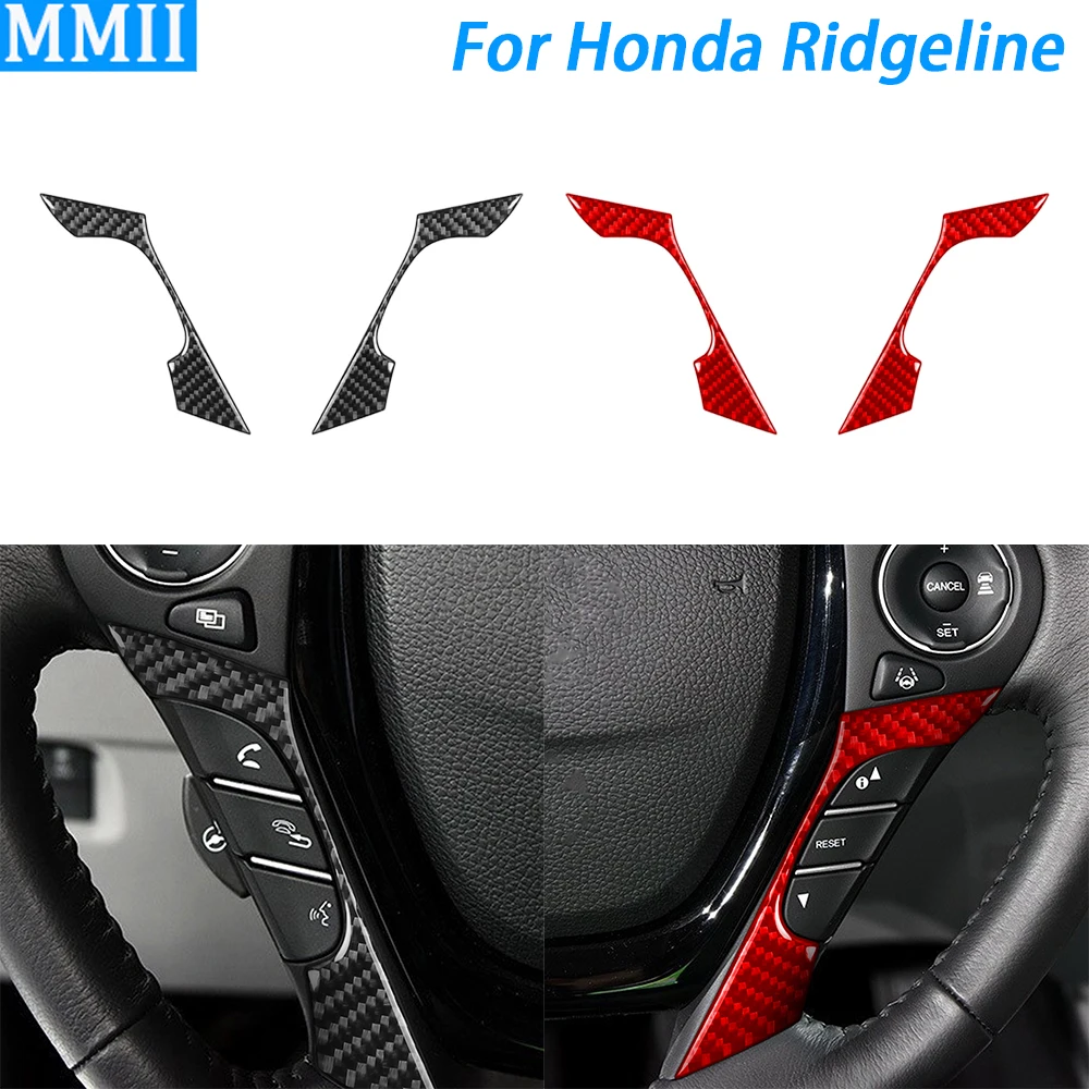 

For Honda Ridgeline 17-20 Pilot 16-22 Carbon Fiber Steering Wheel Button Chin Panel Trim Cover Car Interior Accessories Sticker