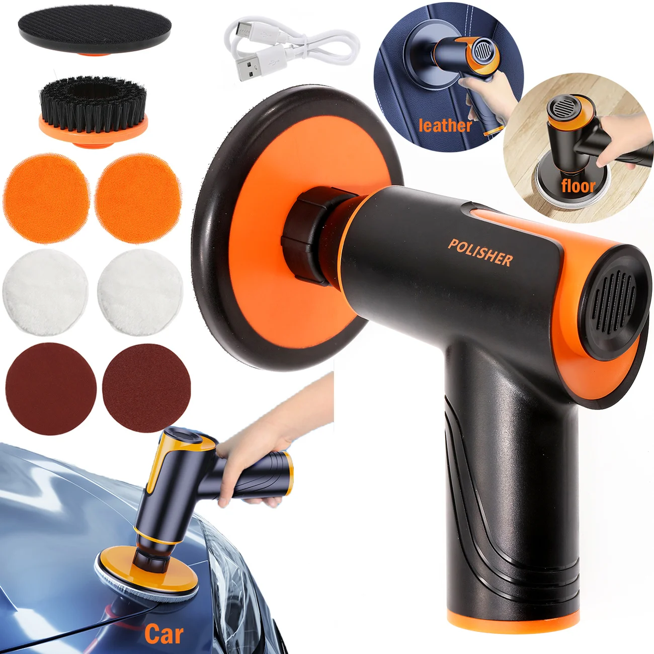 

Multifunctional Cordless Car Waxing Polishing Machine Polishing Dust Removal Machine Polisher Waxer Clean Wash Tools