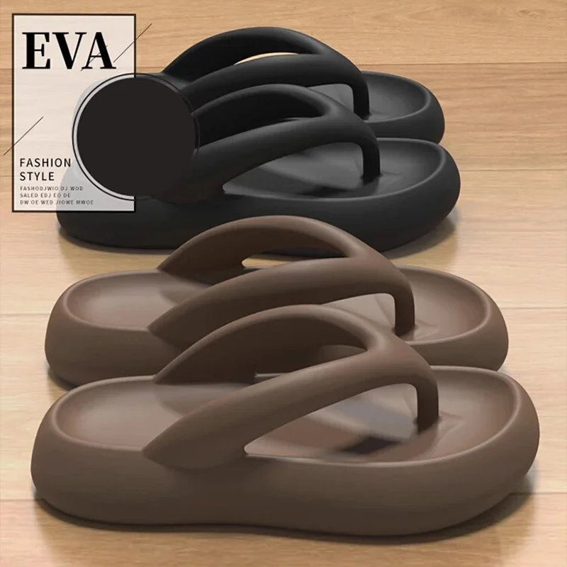 

Женские шлепанцы с толстой подошвой, лето 2022, новые противоскользящие пляжные сандалии, увеличивающие рост, пляжные тапочки для уличной одежды