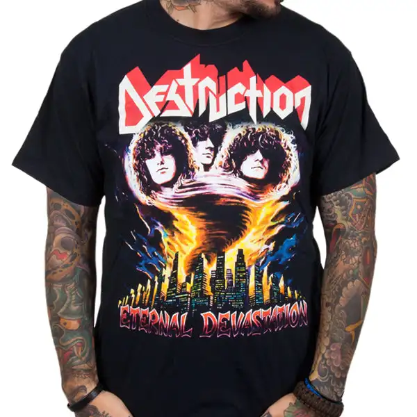 Destruction Eternal Devastation Band T-Shirt Cotton Graphic Tee Men Women Summer Streetwear Top