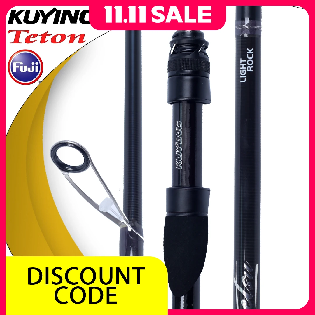 

KUYING HANGETSU Root Bottom Water Rock 2 Sections Spinning Fishing Rod Lure HTS-802-M HTS-832-MH Carbon FUJI SIC Fast Solid