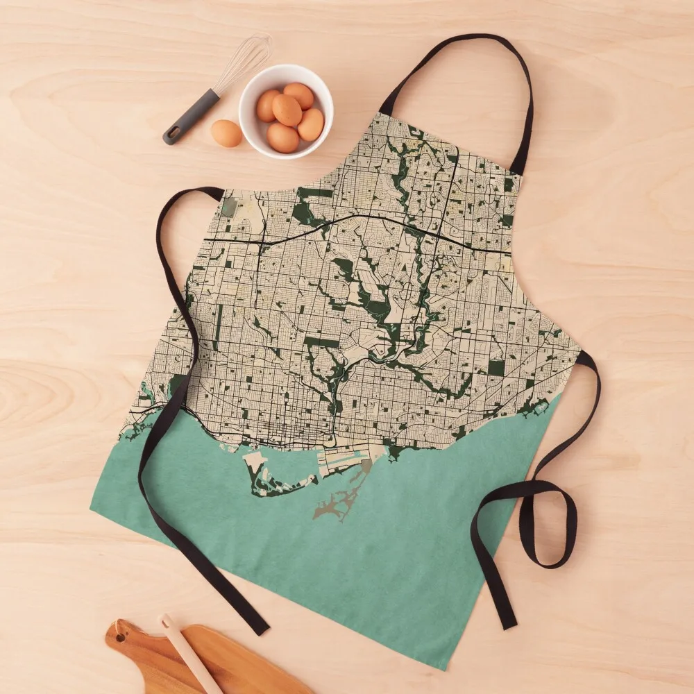 

Toronto City Map of Canada - Vintage Apron Kitchen on the wall Kitchen Kawaii Accessories professional hairdresser Apron