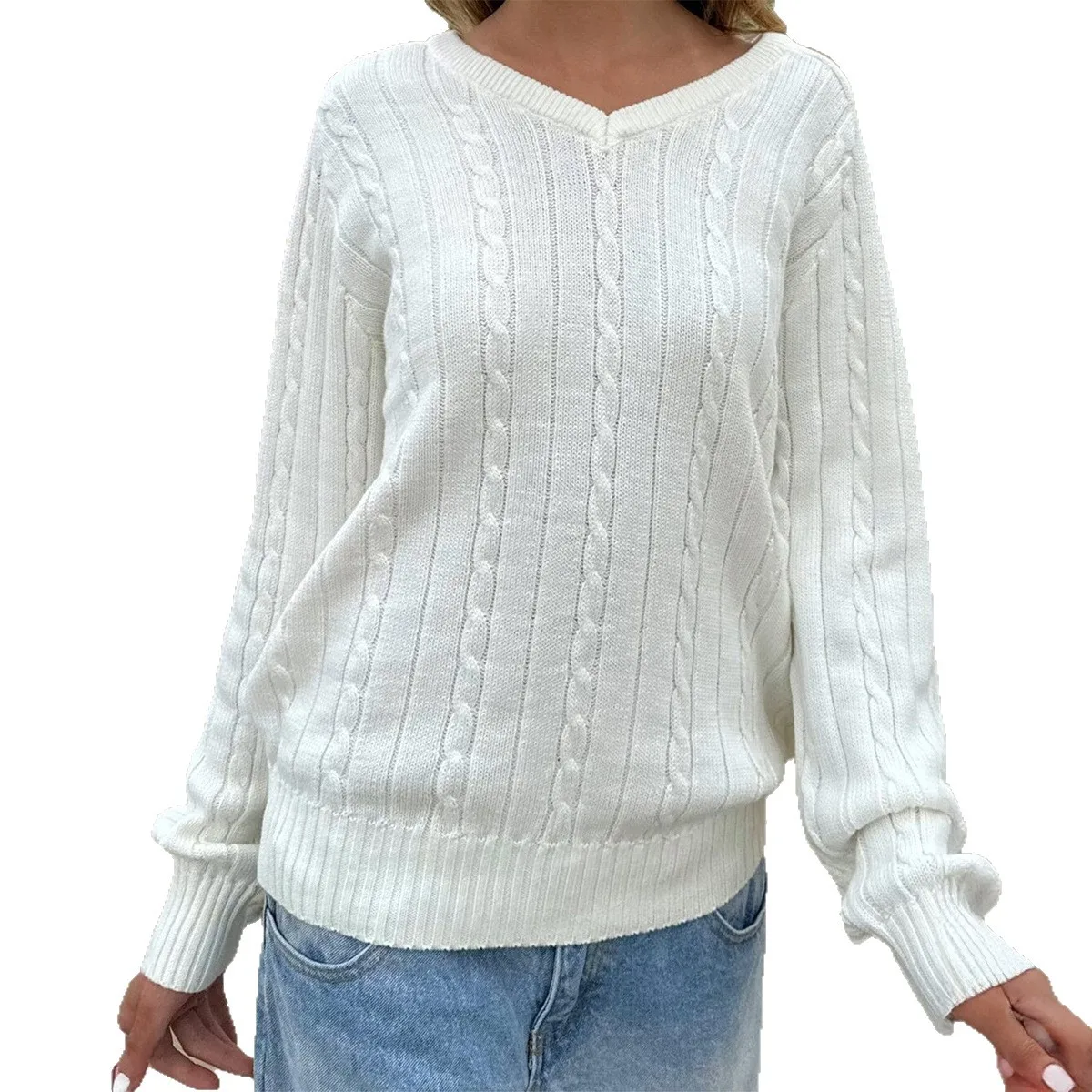 

2025 Autumn Winter Women's Sweater Tops Sweaters Women Female Woman Fashionable Casual Solid Color Base Layer Sweater Knitwear