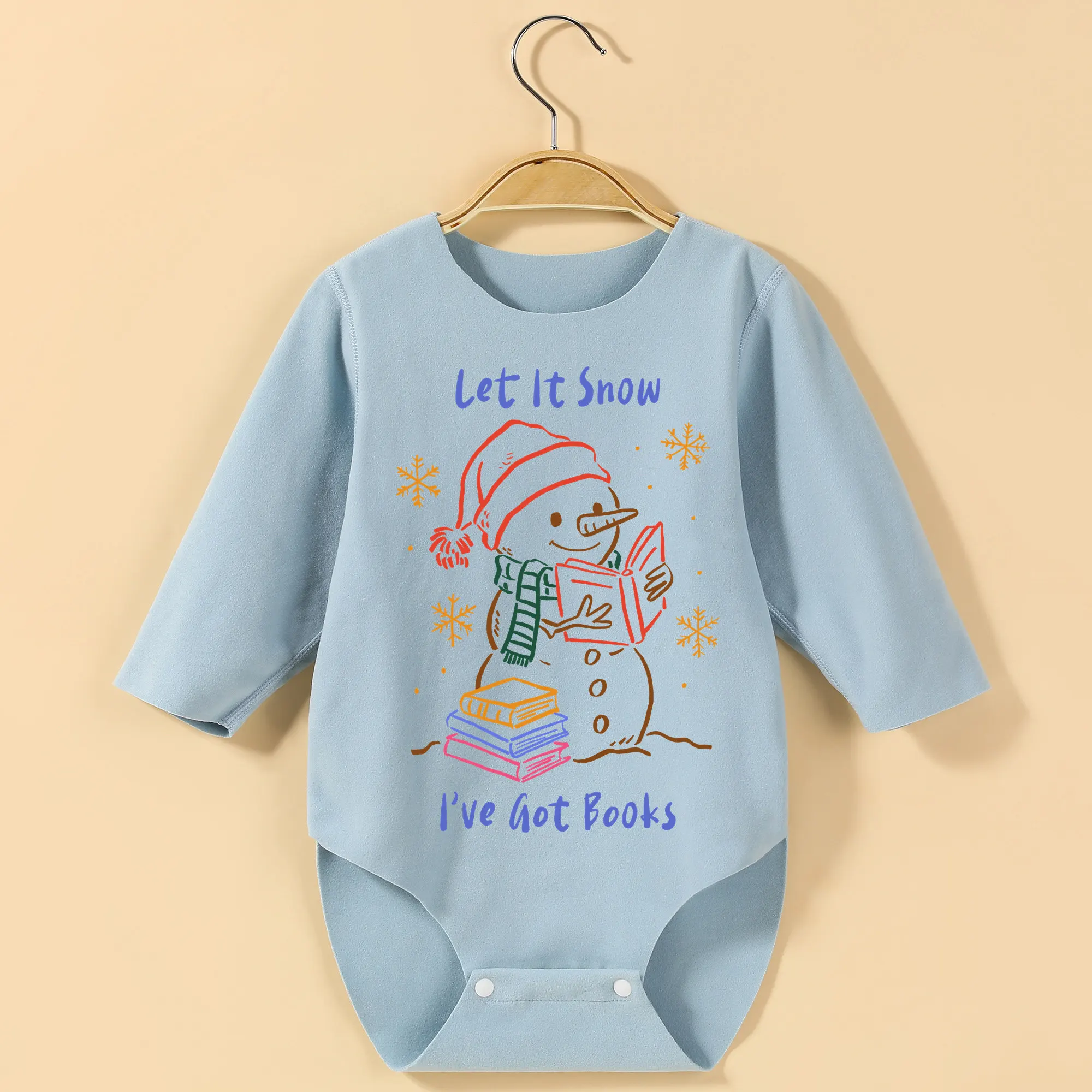 

My First Christmas Sownman Baby Long Sleeves Bodysuit Exquisite Print Onesie for Height 60-90CM Baby Cloths Comfortable Jumpsuit