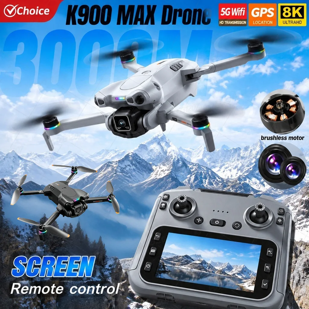 drone-rc-k900-max-con-schermo-da-45-fpv-hd-8k-evitamento-ostacoli-motore-brushless-quadricottero-pieghevole-con-flusso-ottico-giocattolo-rc-uav