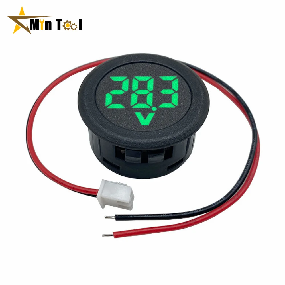 DC 4-100V LED Digital Display Two-wire Voltmeter DC Digital Voltmeter Head Reverse Connection Protection Motorcycle Accessories