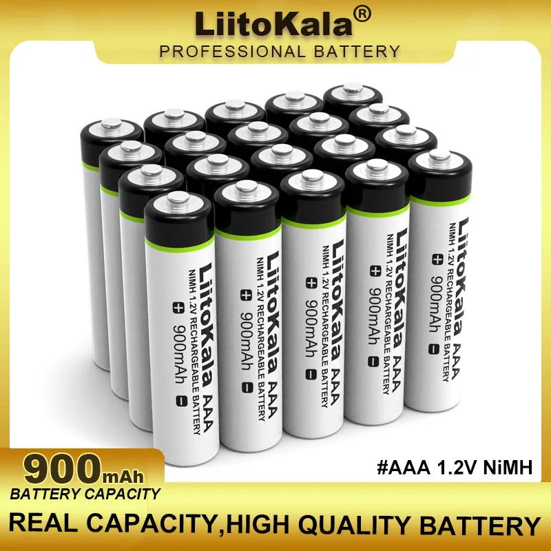 1-60PCS LiitoKala Original AAA NiMH 1.2V Rechargeable Battery 900mAh For Flashlight, Toys