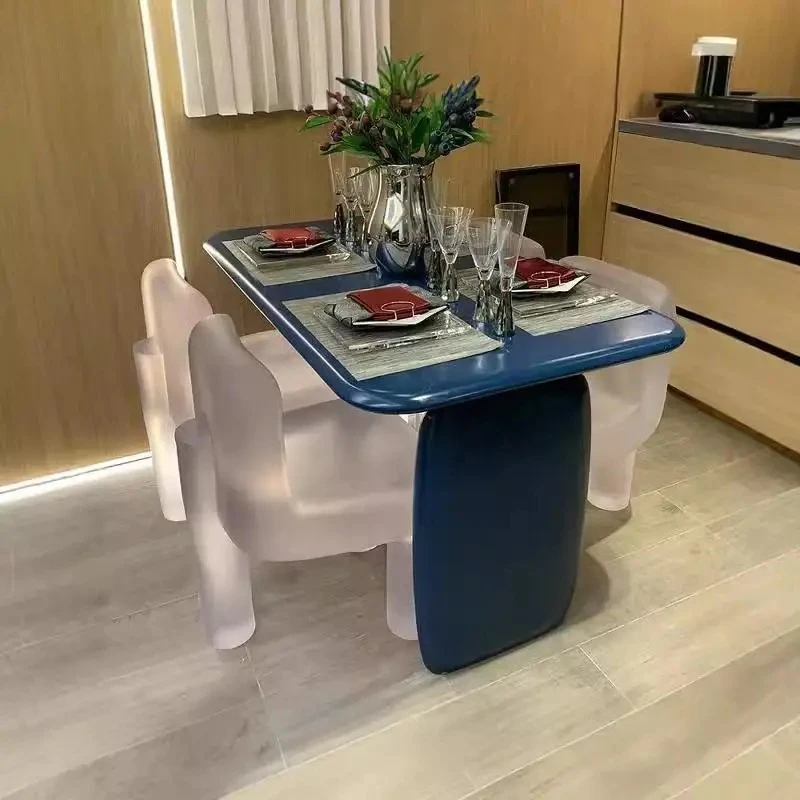 Transparent resin light luxury elephant leg chair leisure viral dining seat stylish transparent home chair