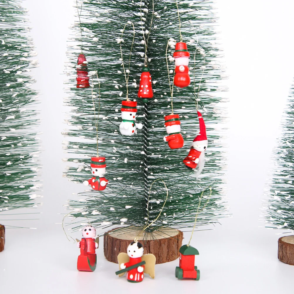 

1 Box Christmas Tree Hangings Wooden Adornment Lovely Ornament For Holiday Party Decorative Pendants Hanging Decoration